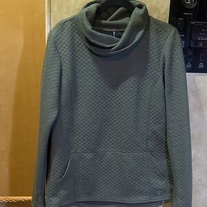 Kuhl Green Quilted Cowl Neck Sweater